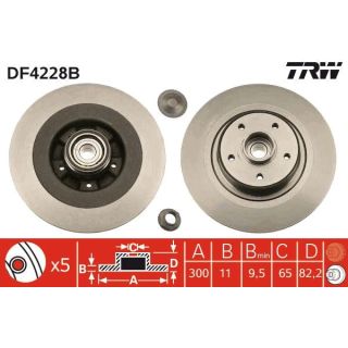 Stabdžių diskas TRW DF4228BS