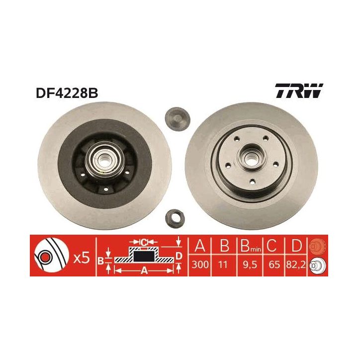Stabdžių diskas TRW DF4228BS