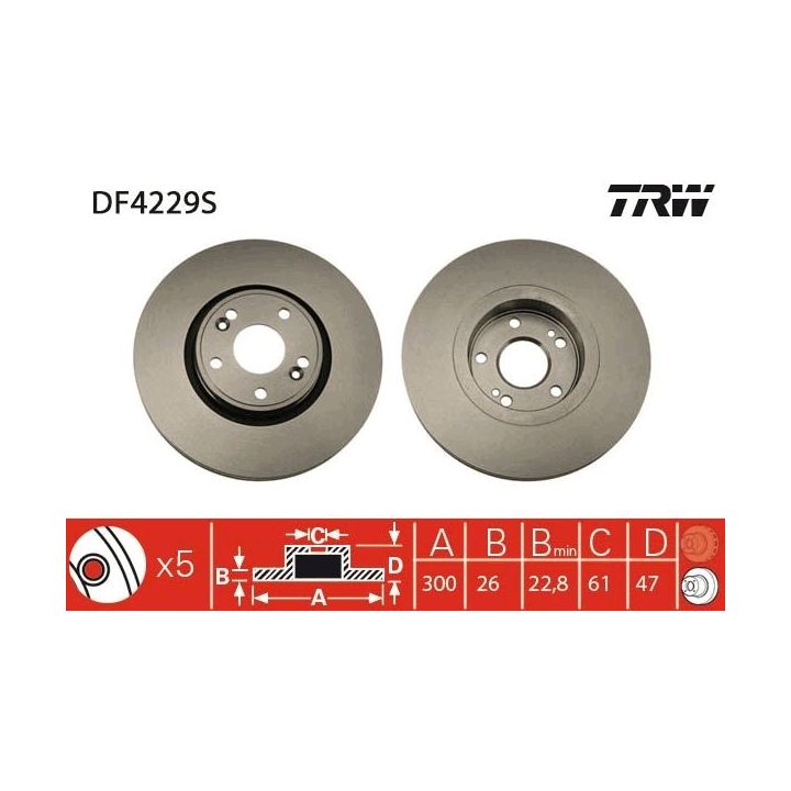 Stabdžių diskas TRW DF4229S