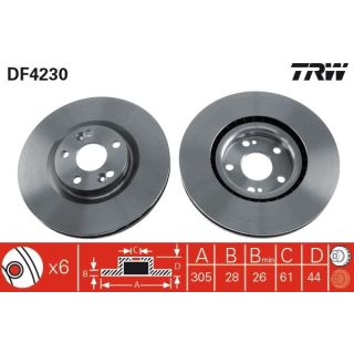 Stabdžių diskas TRW DF4230