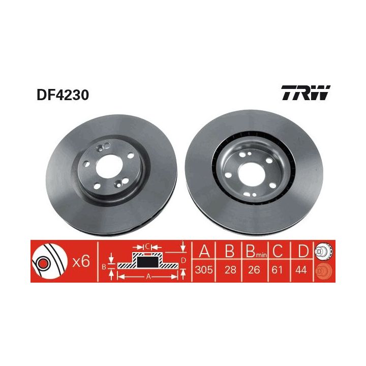 Stabdžių diskas TRW DF4230
