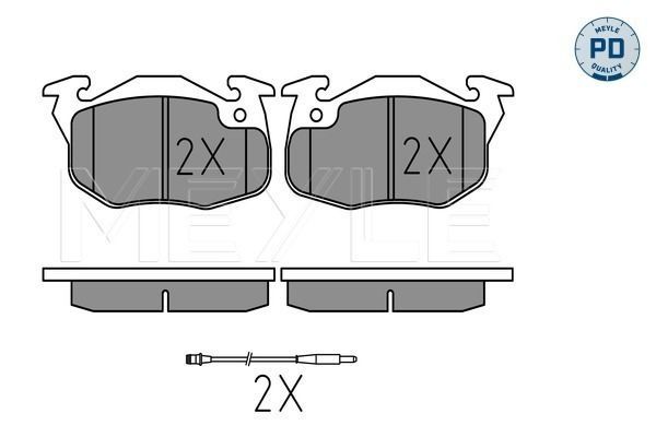 Stabdžių trinkelių rinkinys, diskinis stabdys MEYLE 025 209 0518/PD