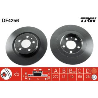 Stabdžių diskas TRW DF4256