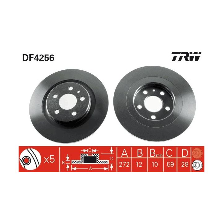 Stabdžių diskas TRW DF4256