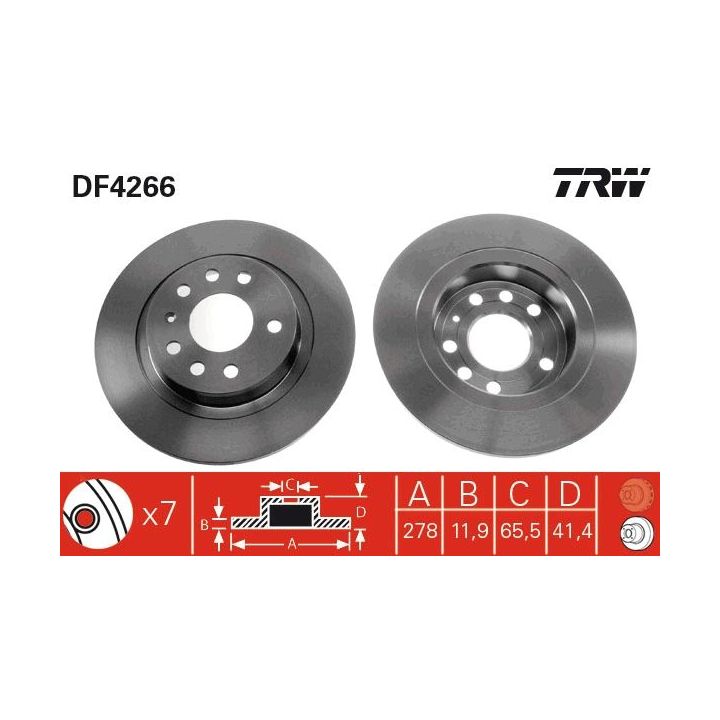 Stabdžių diskas TRW DF4266