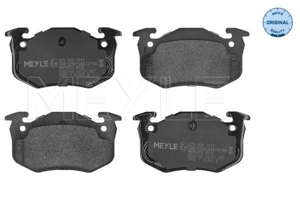 Stabdžių trinkelių rinkinys, diskinis stabdys MEYLE 025 209 7311