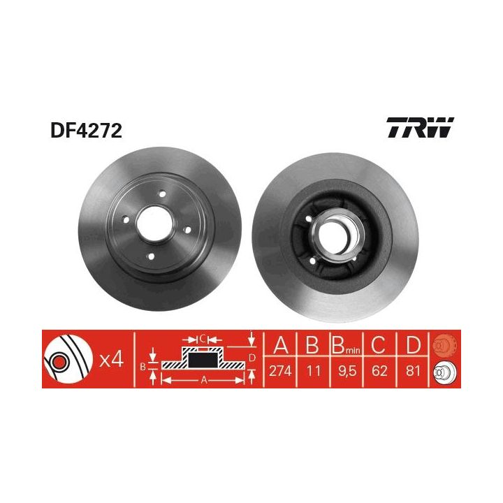 Stabdžių diskas TRW DF4272