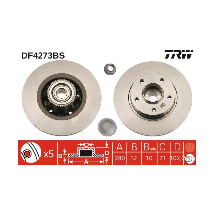 Stabdžių diskas TRW DF4273BS