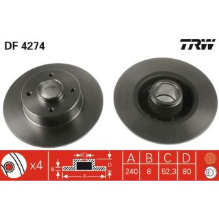 Stabdžių diskas TRW DF4274