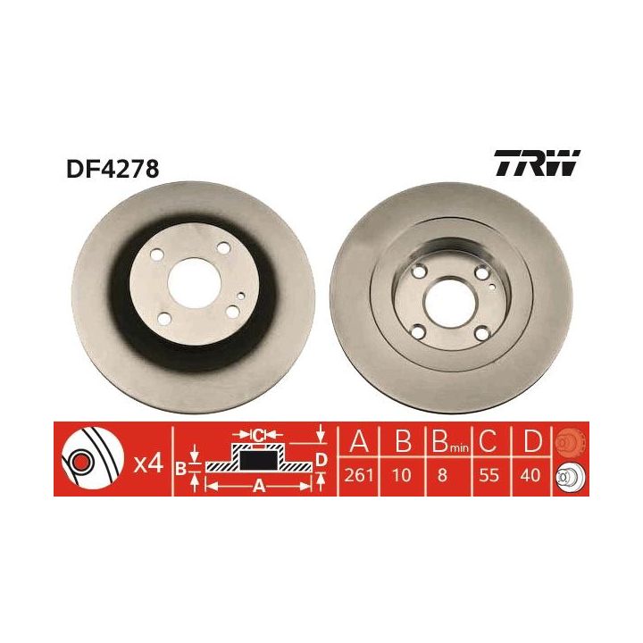 Stabdžių diskas TRW DF4278