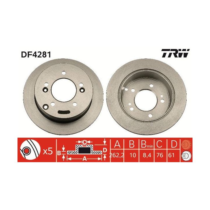 Stabdžių diskas TRW DF4281