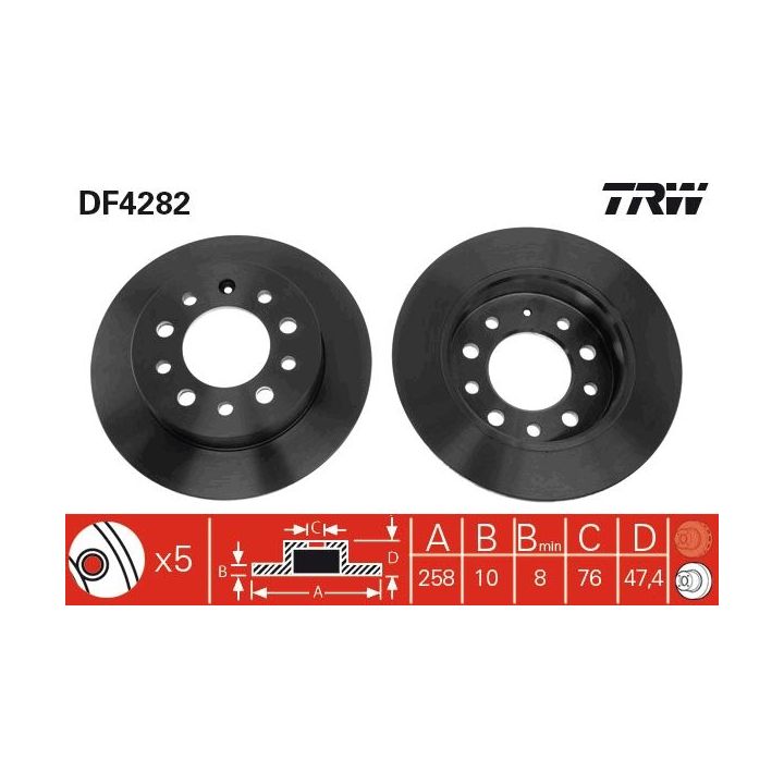 Stabdžių diskas TRW DF4282