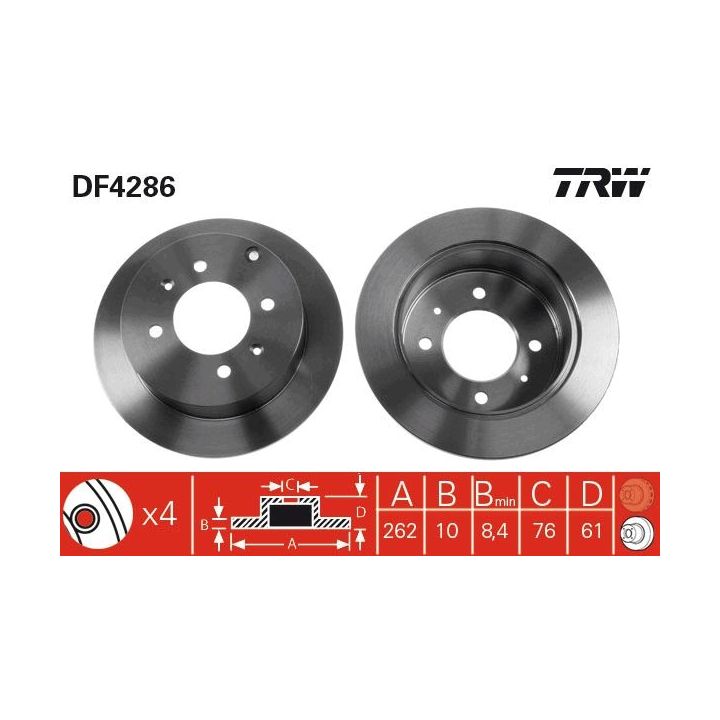 Stabdžių diskas TRW DF4286