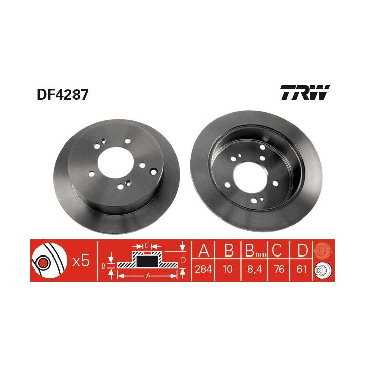 Stabdžių diskas TRW DF4287