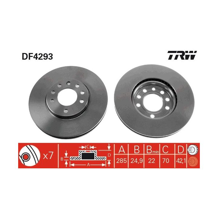 Stabdžių diskas TRW DF4293