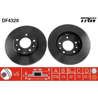 Stabdžių diskas TRW DF4328