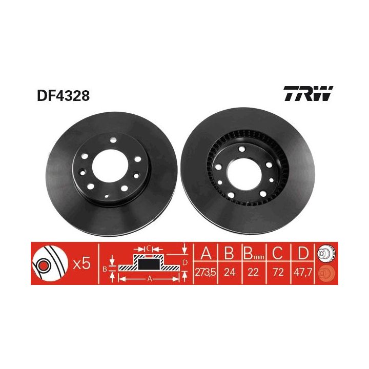 Stabdžių diskas TRW DF4328