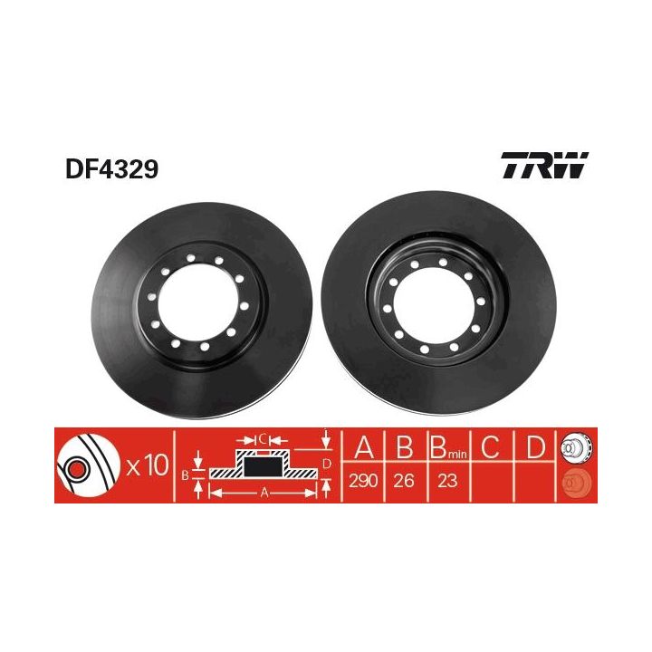 Stabdžių diskas TRW DF4329