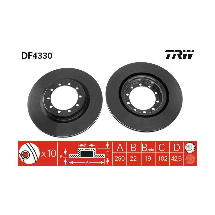 Stabdžių diskas TRW DF4330