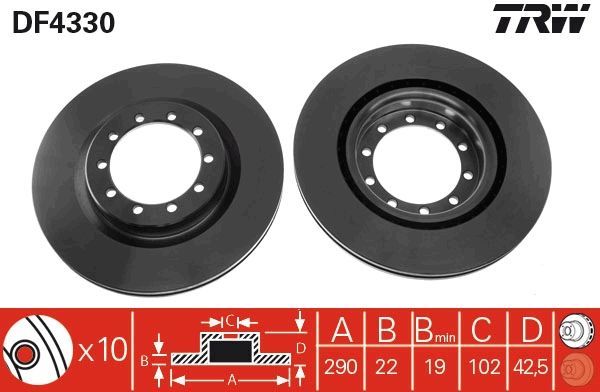 Stabdžių diskas TRW DF4330