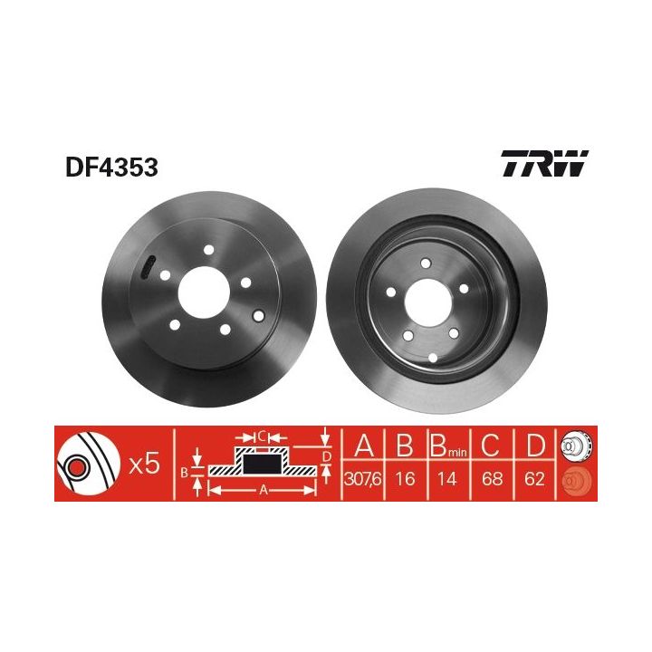 Stabdžių diskas TRW DF4353