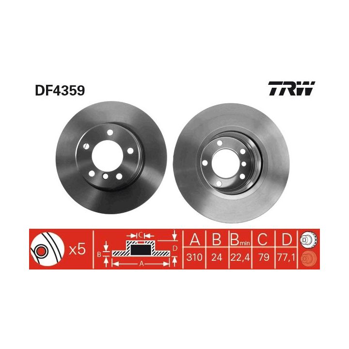 Stabdžių diskas TRW DF4359