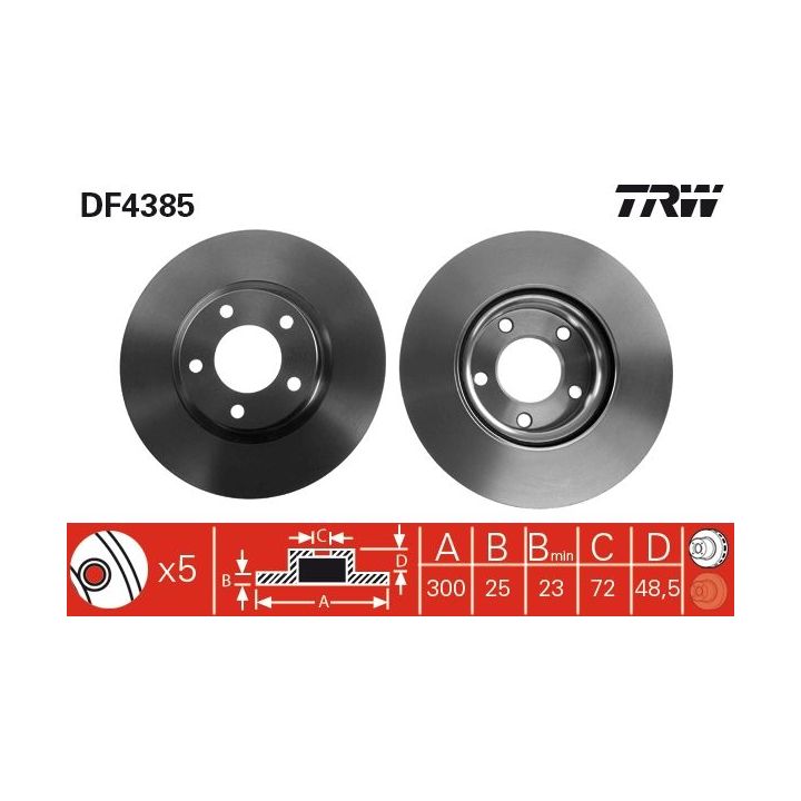 Stabdžių diskas TRW DF4385