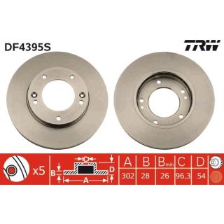 Stabdžių diskas TRW DF4395S