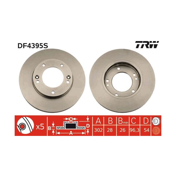 Stabdžių diskas TRW DF4395S