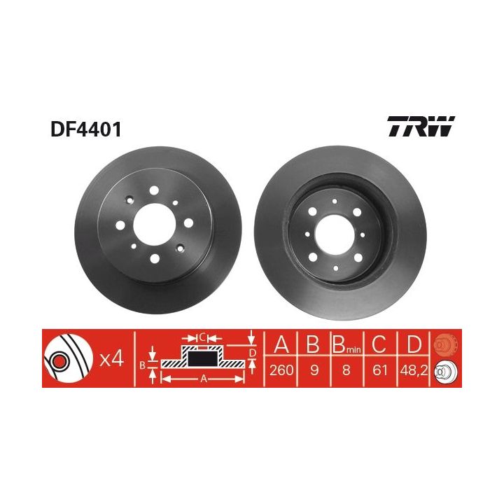 Stabdžių diskas TRW DF4401