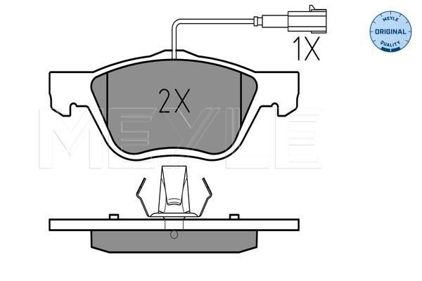 Stabdžių trinkelių rinkinys, diskinis stabdys MEYLE 025 216 3719/W