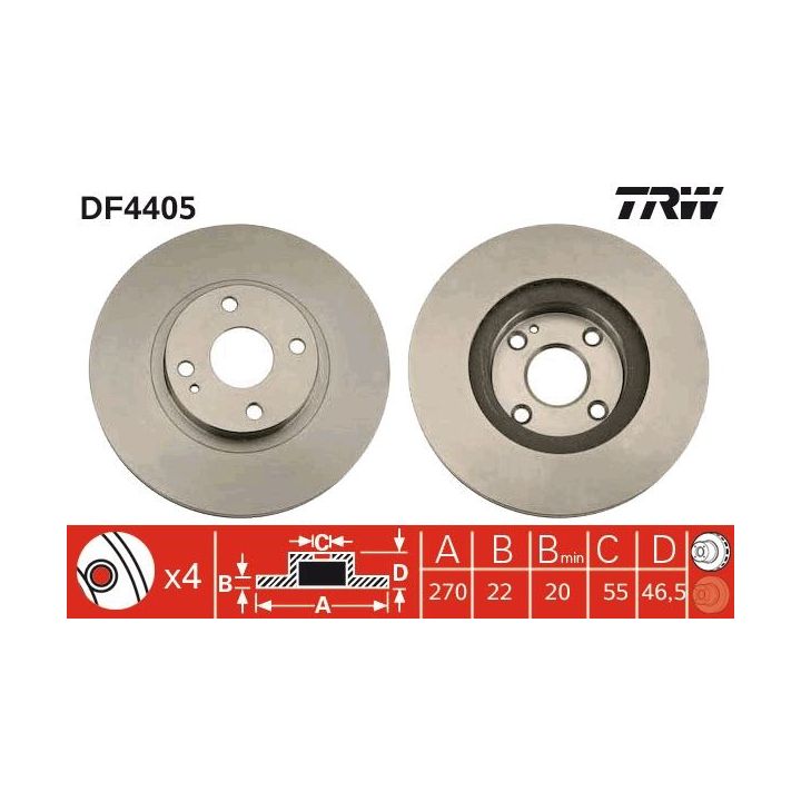 Stabdžių diskas TRW DF4405