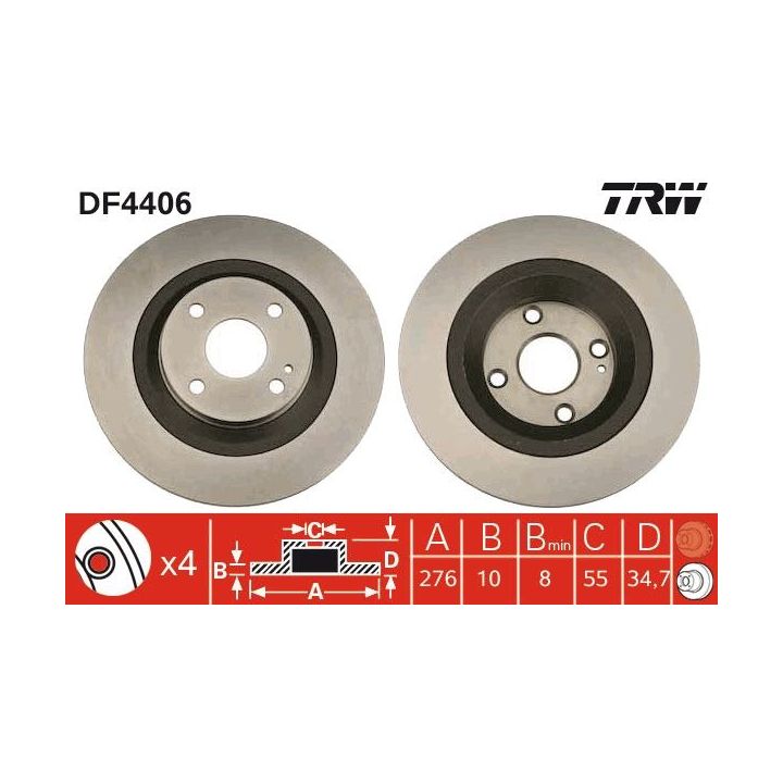 Stabdžių diskas TRW DF4406