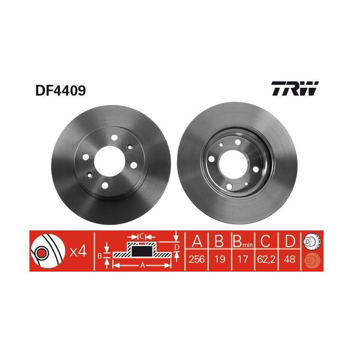Stabdžių diskas TRW DF4409