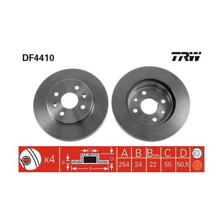 Stabdžių diskas TRW DF4410