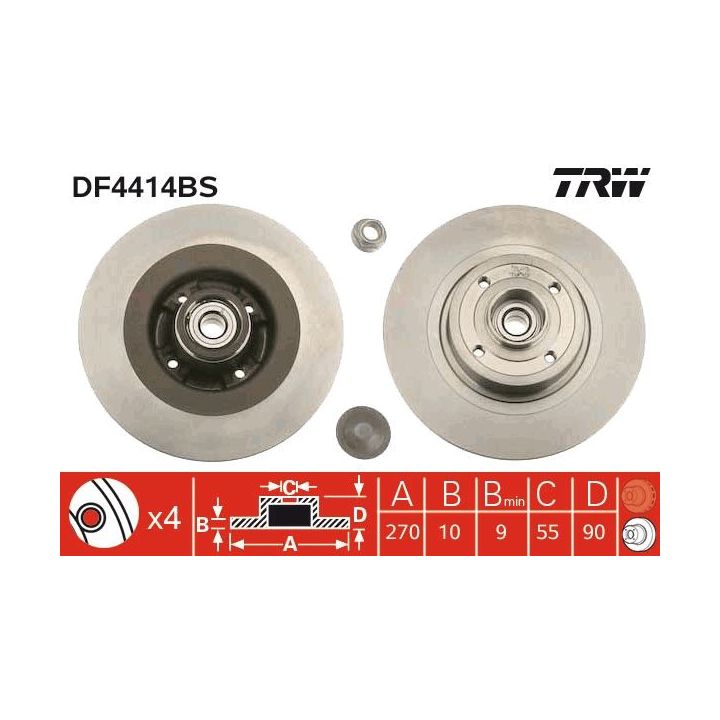 Stabdžių diskas TRW DF4414BS