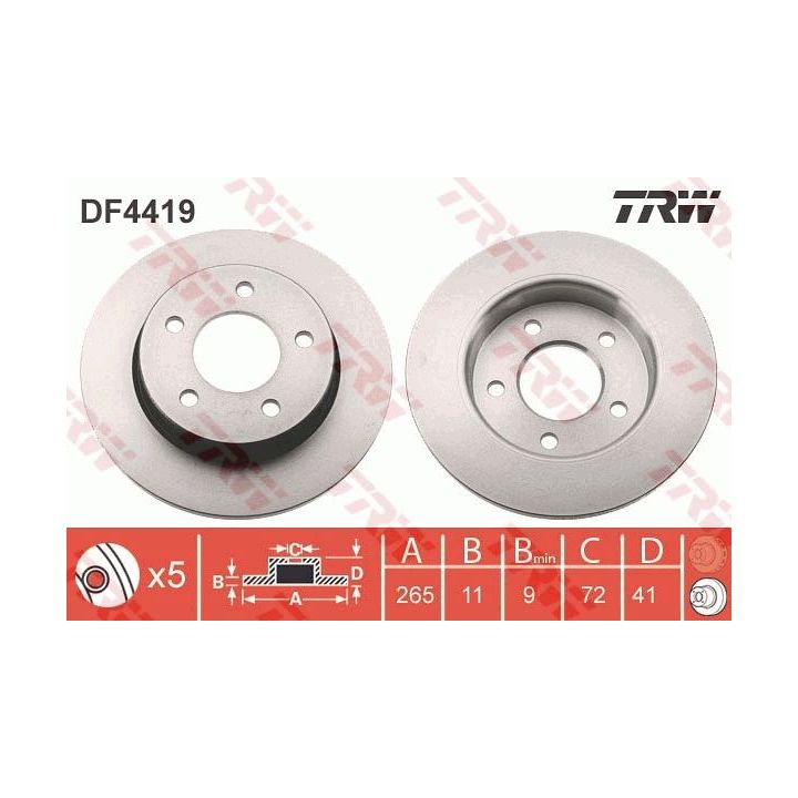 Stabdžių diskas TRW DF4419
