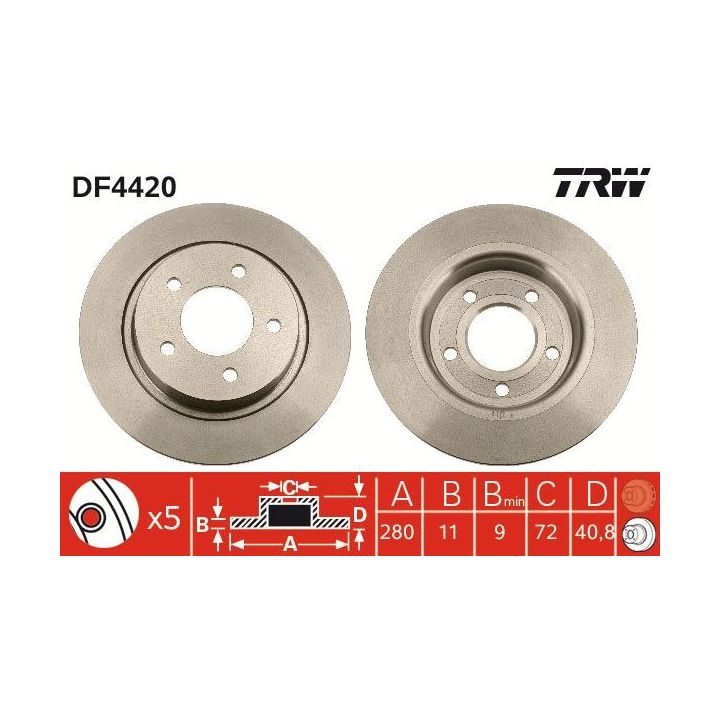 Stabdžių diskas TRW DF4420