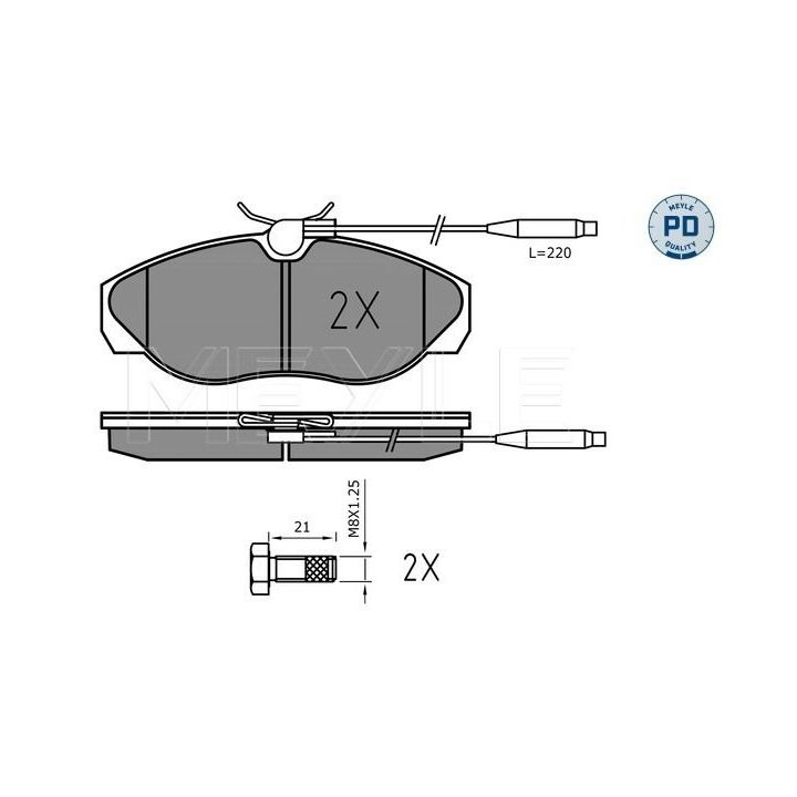 Stabdžių trinkelių rinkinys, diskinis stabdys MEYLE 025 217 9719/PD