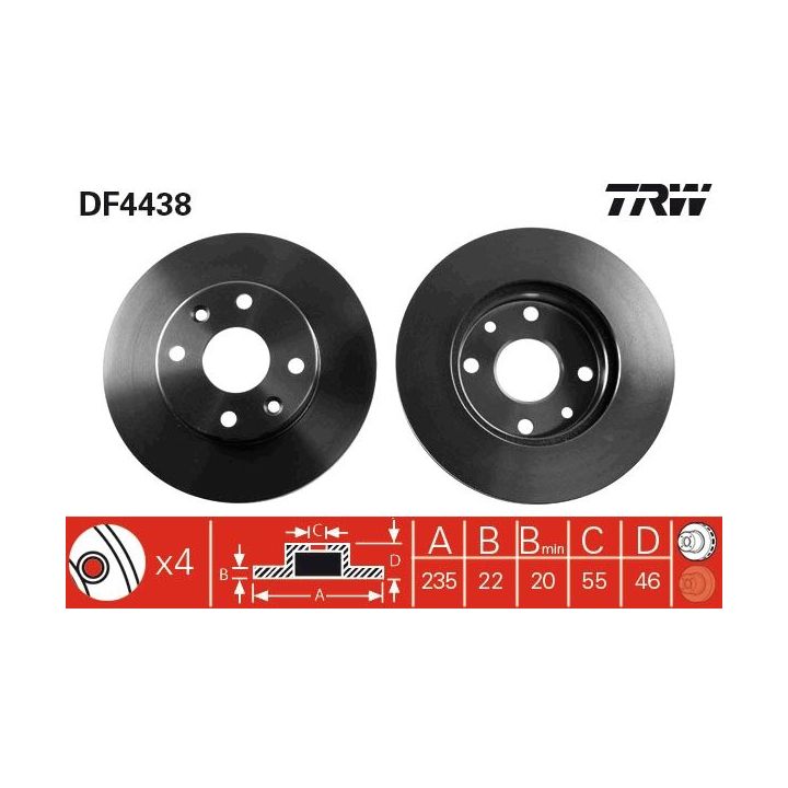 Stabdžių diskas TRW DF4438