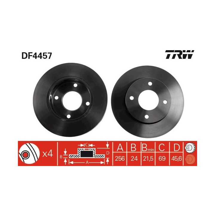 Stabdžių diskas TRW DF4457