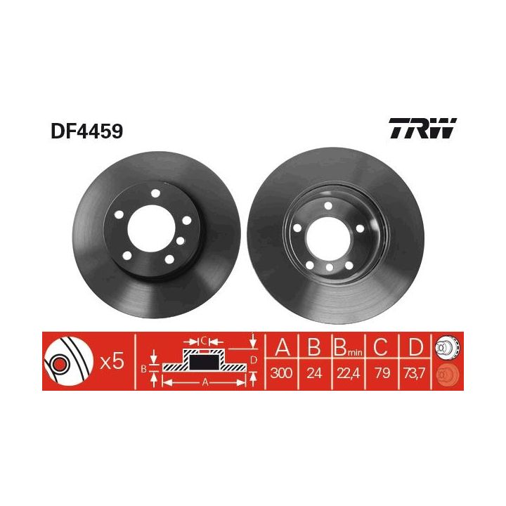 Stabdžių diskas TRW DF4459