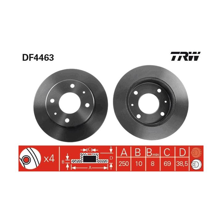 Stabdžių diskas TRW DF4463