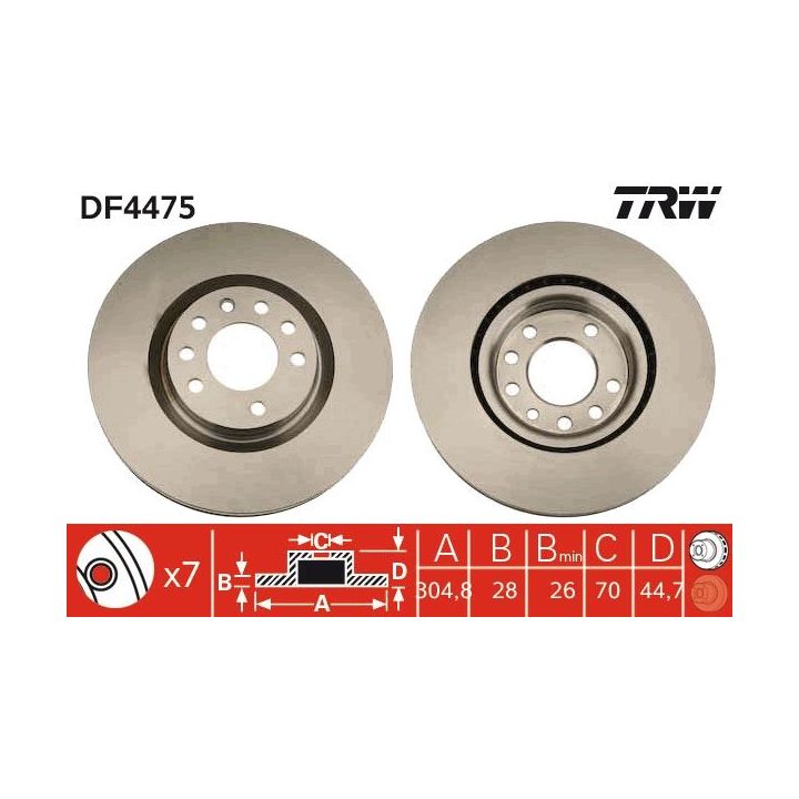Stabdžių diskas TRW DF4475