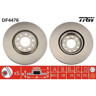 Stabdžių diskas TRW DF4476