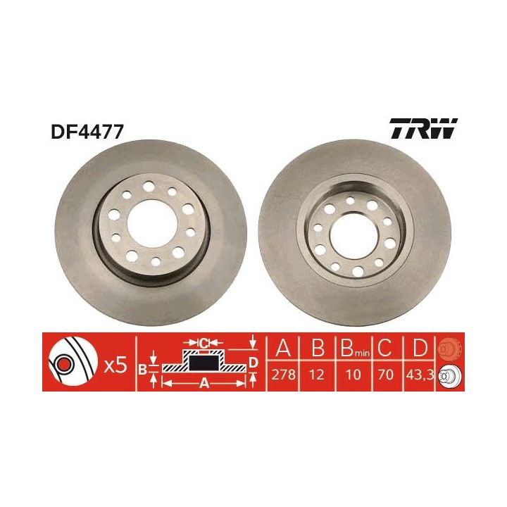 Stabdžių diskas TRW DF4477