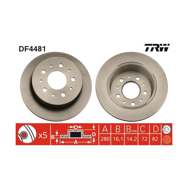 Stabdžių diskas TRW DF4481
