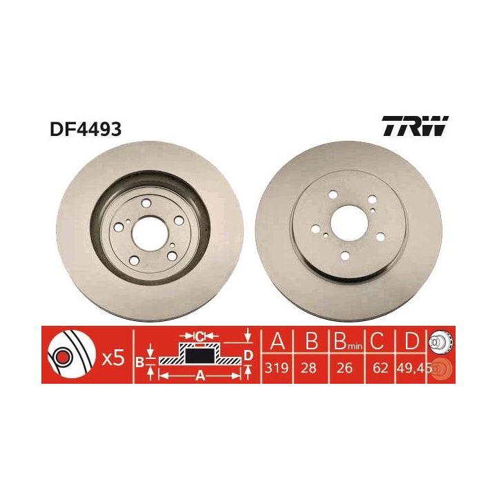 Stabdžių diskas TRW DF4493
