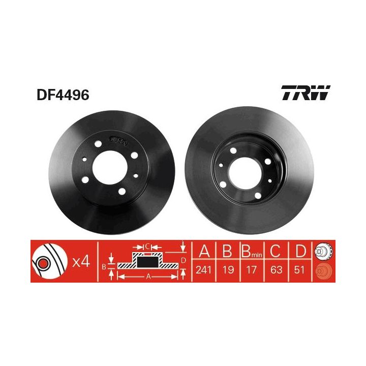 Stabdžių diskas TRW DF4496