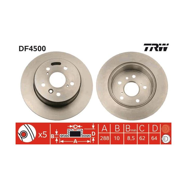 Stabdžių diskas TRW DF4500